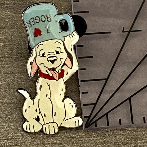 Disney Parks 101 Dalmatian - Dalmatian Puppy & Mug I love Roger Trading Pin EUC - Picture 2 of 3
